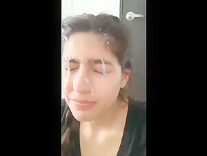 Desi Bf cum on her cute and innocent girlfriend's face